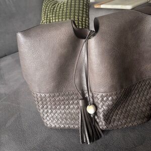 Chic brown  Hobo Bag with Tassel Accent